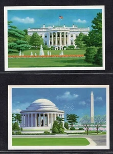 USA 1989 MNH POSTAL CARDS THE WHITE HOUSE AND JEFFERSON MEMORIAL - Picture 1 of 2