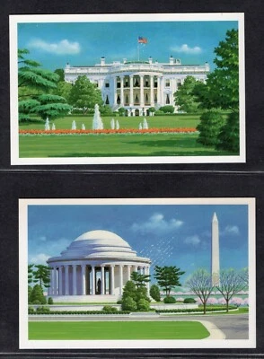 USA 1989 MNH POSTAL CARDS THE WHITE HOUSE AND JEFFERSON MEMORIAL - Image 1 of 2