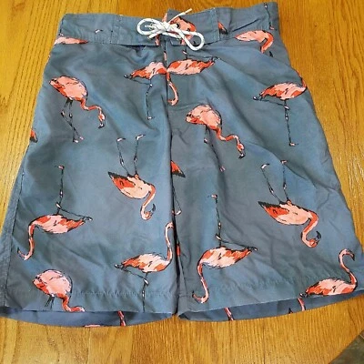 St. John's Bay Men's Swim Trunks Board Shorts Gray  With Flamingos S and L - Image 1 of 4