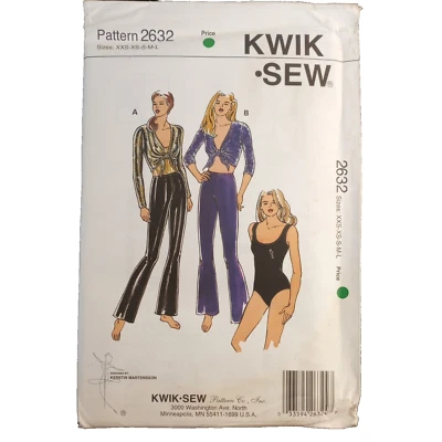 Kwik Sew 2632 Pattern Misses' Flared Pants Tops Leotard Close Fitting XXS-L UC - Image 1 of 4