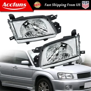 Housing Black For Subaru Forester 2001 2002 Left+Right Side Halogen Headlights - Picture 1 of 13