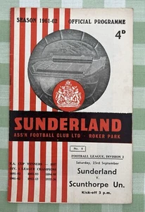 Football Programme - Sunderland v Scunthorpe Utd - Division 2 - 23rd Sept 1961 - Picture 1 of 3