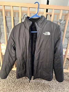 The North Face Black Zip Up Reversible Mossbud Jacket Girls Size L/12 New - Picture 1 of 4
