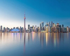 Downtown TORONTO SKYLINE Glossy 16x20 Photo CN Tower Print Poster - Picture 1 of 1