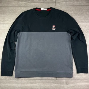 Suéter Jersey Hombre Vintage Fila Negro Gris Talla XL - Imagen 1 de 6