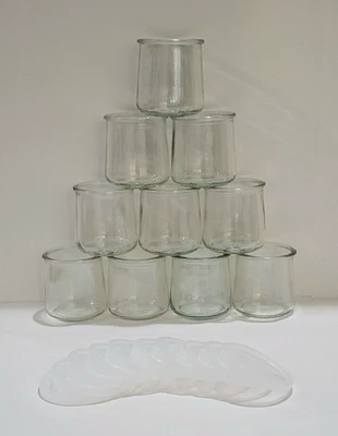 10 JARROS de yogur de vidrio Oui con tapas de plástico - Almacenamiento - Artesanía Foto 1 de 2