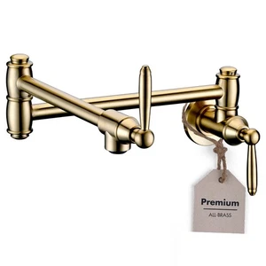 YSNOL Pot Filler Faucet, Wall Mount Pot Faucets for Kitchen Sink with Double - Picture 1 of 9