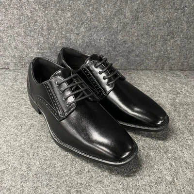 STACY ADAMS Kalvin Plain Toe Oxford Dress Shoes Boys Size 1 M Black - Image 1 of 4