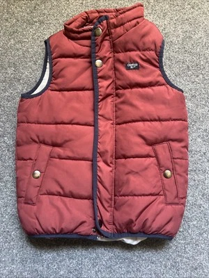 Oshkosh Bgosh Kids Vest Age 7 Puffer Burgundy Maroon Full Zip  - Image 1 of 4