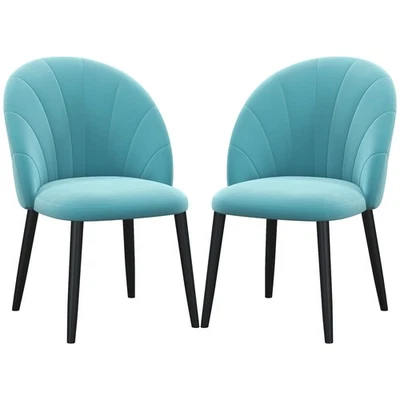 HOMCOM Set 2 Sedie Sala da Pranzo in Velluto Sedie da Cucina e Soggiorno con - Immagine 1 di 4