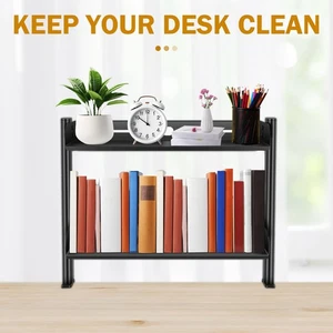 Clamp On Desk Shelf 2 Tiers Desktop Clamp Organizer Clamp Table Mount UnPfc - Picture 1 of 11