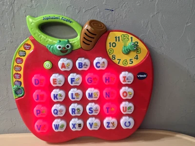 VTech LIGHT-UP ALPHABET APPLE Interactive Educational Time + ABC's Toy w/ Sound - Image 1 of 4