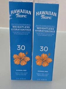 (2)Hawaiian Tropic Weightless Hydration Face SPF 30 Water Sunscreen Mist 2.1oz - Picture 1 of 4