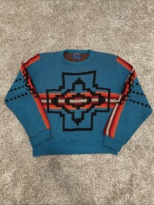 Vintage Pendleton High Grade Western Wear Wool Aztec Navajo Sweater Men's Large - Picture 1 of 7