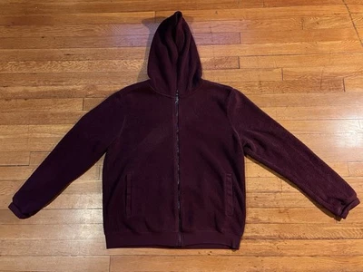 Saks Fifth Avenue Fleece Hoodie Men’s Large Burgundy Red - Image 1 of 4