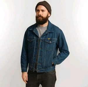 Vintage Rustler Denim Trucker Jacket Men's Sz XL Blue Jean Made In USA 1970's - Picture 1 of 12