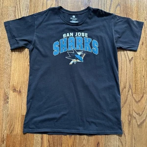 Fanatics San Jose Sharks Shirt Mens Size XL Black Crew Neck Logo Hockey NHL - Picture 1 of 6