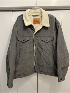 Levi's Vintage Fit GRAY Corduroy Sherpa Trucker Jacket 79129-0033, Men’s Sz XXXL - Picture 1 of 13