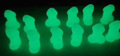 12 Pk Glow In The Dark Stubby Dick  Valve Tire Wheel Stem Cap Penis Prank Gag  - Image 1 of 4