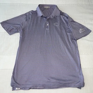Peter Millar Polo Men's L Shirt Purple Stripes Castle Pines - Picture 1 of 9