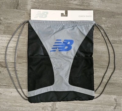 New Balance Cinch Sack Black and Grey 18 x 15  New 100% Polyester  - Image 1 of 4