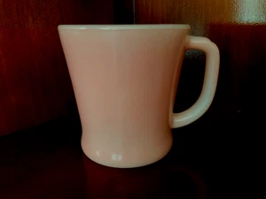 Vintage Fire King PINK D Handle MUG Coffee CUP Milk GLASS Anchor HOCKING 8 oz - Picture 1 of 7