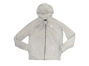 Nike Air Jordan Full Zip Hoodie Mens Large Embroidered Jumpman Jacket Grey - Picture 1 of 4