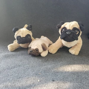 2 Ganz Webkins 1 Other Pug Puppy Dog Plush Stuffed Animal Soft Toy No Code - Picture 1 of 10