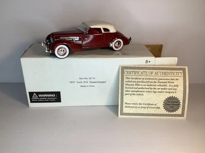 National Motor Museum Mint 1:32 Scale Die-Cast -  1937 Cord 812 # 32112 W COA! - Image 1 of 4