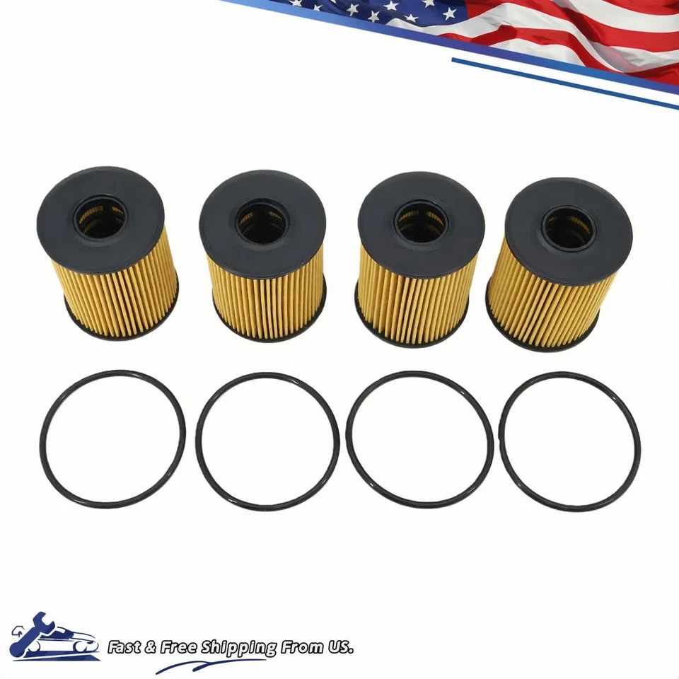 Fits Fiat 124 Spider 17-20 Fiat 500L 14-20 All Engine Set of 4 Engine Oil Filter - Imagem 1 de 4