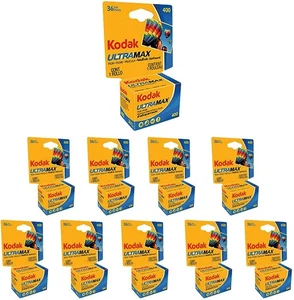 Kodak Ultra Max 400 36 Exposure Print Film 10 Rolls High Speed Photographic Film - Picture 1 of 2