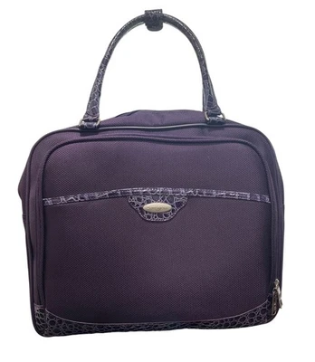 Samsonite Purple Wheeled Carry-On Travel Roller Bag Suitcase Briefcase Rolling - Image 1 of 4
