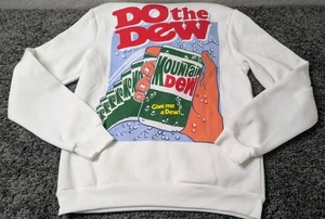 Sudadera con Capucha Mountain Dew Para Hombre M Blanca Gráfica Larga Soda Manga Larga - Imagen 1 de 8