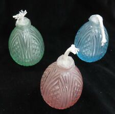 Crystal Egg Shaped Oil Lamps New set of Three - Blue - Green - Pink