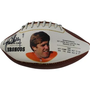 John Elway Autographed Denver Broncos Super Mini Football Beckett 44320 - Picture 1 of 4