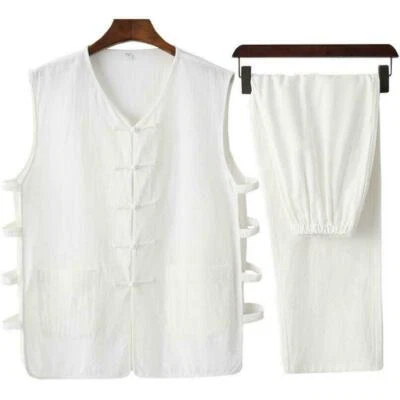 Chinese Martial Arts Tai Chi Uniform Kung Fu Wingchun Vest Pants Wushu Outfit - Image 1 of 4