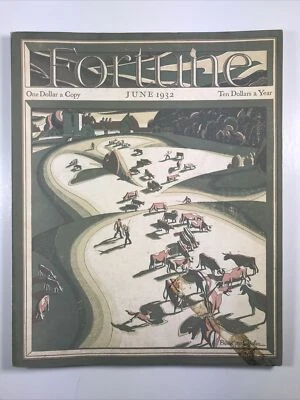 Fortune Magazine June 1932 Farming cover-Steel Companies-Huge Art Deco color ads - Image 1 of 4