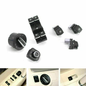 6X Chrome Window Headlight Mirror Switch Set Fit for VW B6 Golf Jetta 5ND959857 - Picture 1 of 5