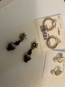 vintage Estate lote de tres pares de pendientes perforados - Imagen 1 de 3