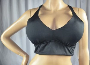 Neu mit Etikett $ 59 Athleta schwarz S A-C Longline Ausschnitt kabellos Bikini Schwimmen Oberteil #530867 - Bild 1 von 13