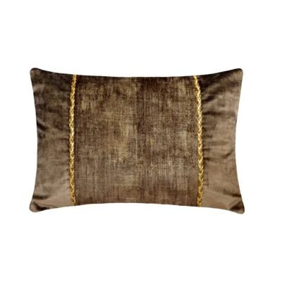 Brown Suede 12"x16" Lumbar Pillow Cover Solid, Patchwork - Resplendent Brown - Image 1 of 3