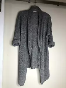 Eileen Fisher Größe L 100% Leinen asymmetrische Strickjacke offen gewebt Langarm - Bild 1 von 11