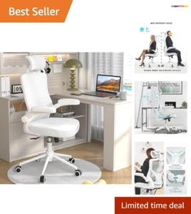 Elegant Ergonomic Mesh Desk Chair with High Back, Flip-Up Arms & Lumbar Support - Picture 1 of 11