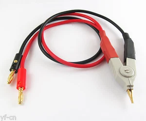 1 juego de 0,5 M cocodrilo Kelvin clip para enchufe banana chapado en oro SMD cable de prueba de silicona - Imagen 1 de 3
