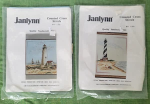 Pair of vtg Janlynn Cross Stitch Kits-Lighthouses New Unopened - 80-169 & 80-173 - Picture 1 of 7