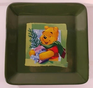 Elegant 10.5" Square Disney Winnie-the-Pooh Christmas "Smackeral" Serving Plate - Picture 1 of 6