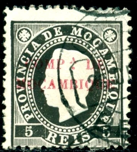 1892 King Luis I,overprinted,Portugal,Mozambique Company,Mi.1, 5R,VFU - Picture 1 of 1