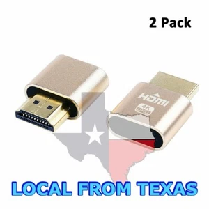 2 Pack HDMI Dummy Plug 4K Display Emulator Windows Mac OSX Linux fit-Headless - Picture 1 of 6