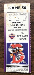 1995 Binghamton Mets Ticket vs New Haven Ravens Jason Isringhausen