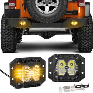 Pair 5" Flush Mount LED Work Lights Rear Bumper Reverse Pods Offroad Driving ATV - Picture 1 of 12